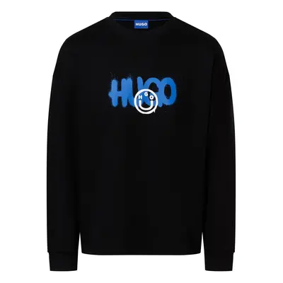 HUGO BLUE Bluza męska - Nimaylong Mężczyźni Bawełna czarny wzorzysty