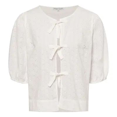 Marie Lund Bluzka damska - Verona Kobiety Bawełna biały wypukły wzór tkaniny