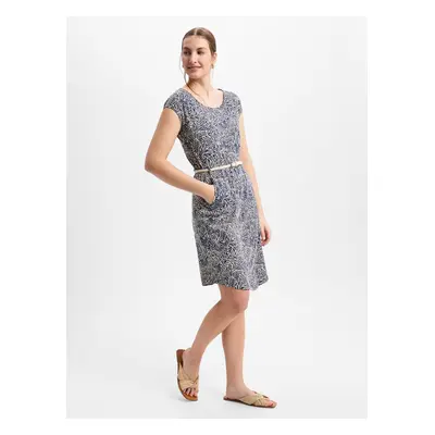 Ragwear Damska sukienka na co dzień - Lilithe Kobiety Bawełna niebieski wzorzysty, S