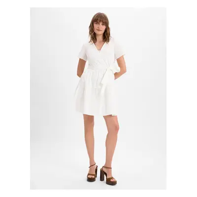 HUGO Damska sukienka na co dzień - Kilisa Kobiety Bawełna biały jednolity