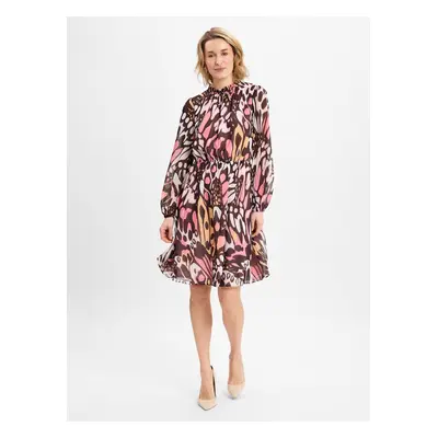 Marc Cain Damska sukienka na co dzień Kobiety wielokolorowy|różowy|brązowy wzorzysty