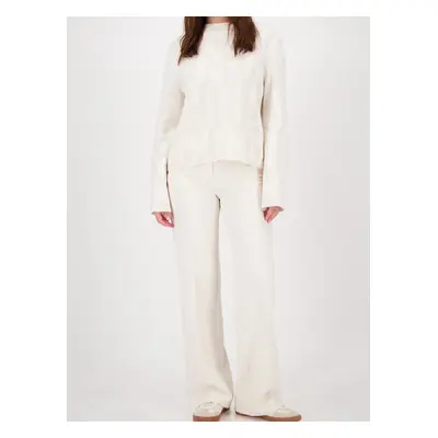 Monari Sweter damski z dzianiny - Verona Kobiety drobna dzianina beżowy|biały wzorzysty