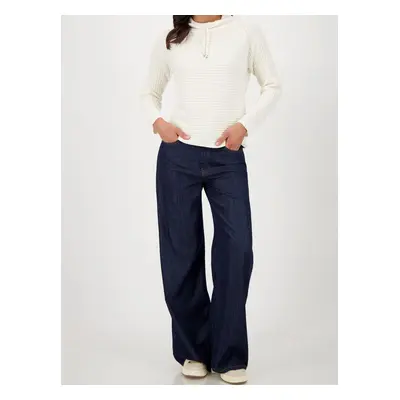 Monari Sweter damski z dzianiny - Verona Kobiety Bawełna biały jednolity