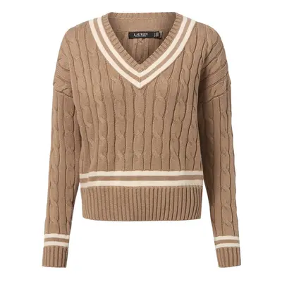 Lauren Ralph Lauren Sweter damski Kobiety Bawełna beżowy|szary jednolity, L