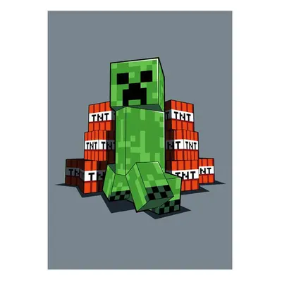 Koc 100x150 Minecraft Creeper polarowy dziecięcy