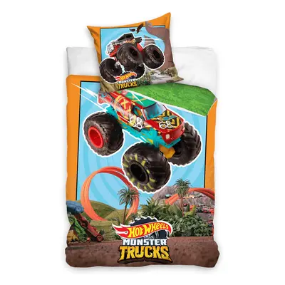 Pościel 140x200 bawełniana Hot Wheels monster-truck