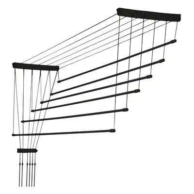 Suszarka sufitowa na pranie Torp, 6 prętów, 150 cm, czarna