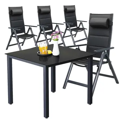 Grupa foteli ogrodowych Bern Premium 5-częściowa, aluminium antracytowe
