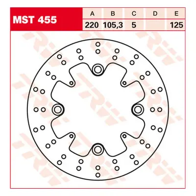 TRW Lucas Tarcza hamulcowa MST455, sztywna