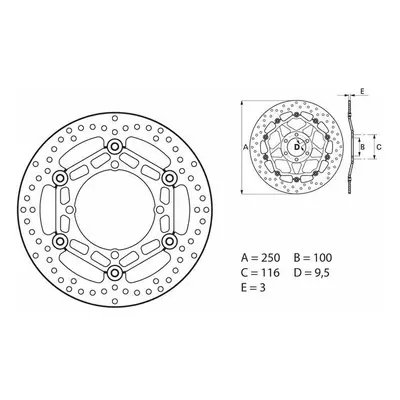 Brembo S.p.A. Serie Oro Okrągła pływająca tarcza hamulcowa