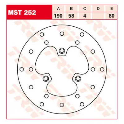 TRW Lucas Tarcza hamulcowa MST252, sztywna