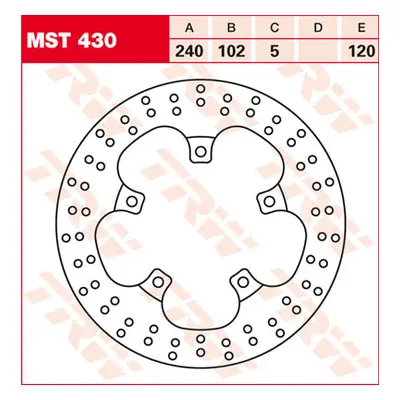 TRW Lucas Tarcza hamulcowa MST430, sztywna