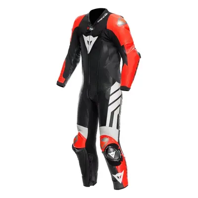Dainese Mugello 3 D-Air perforowany 1-częściowy skórzany kombinezon motocyklowy, czarny-biały-czerwony, Rozmiar 60 dla ty