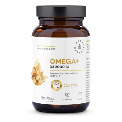 Omega+ Witamina D3 2000 IU Aura Herbals, 60 szt.