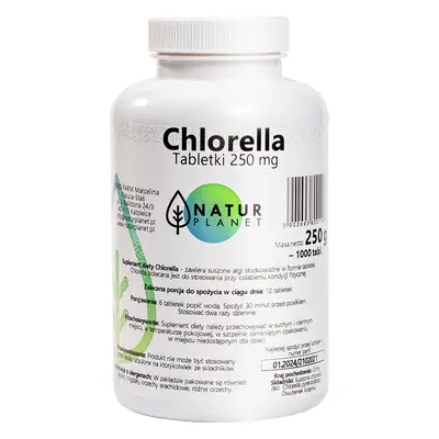 Chlorella w tabletkach Natur Planet, 250 g