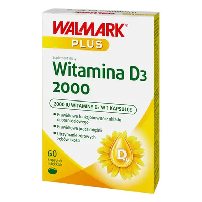 WALMARK Plus Witamina D3 2000 suplement diety 60 kapsułek