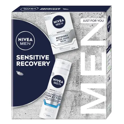 Nivea Men Sensitive Recovery zestaw balsam po goleniu 100ml + pianka do golenia 200ml