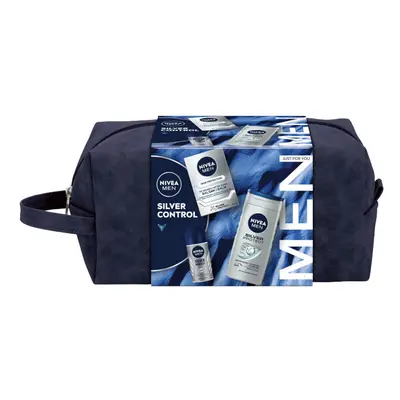 Nivea Men Silver Control zestaw balsam po goleniu 100ml + antyperspirant roll-on 50ml + żel pod 