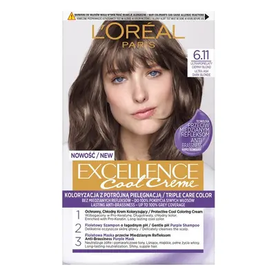 L'Oreal Paris Excellence Cool Creme farba do włosów 6.11 Ultrapopielaty Ciemny Blond