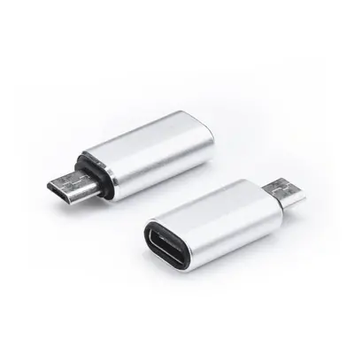 Adapter ładowarki Typ C do Micro USB srebrny