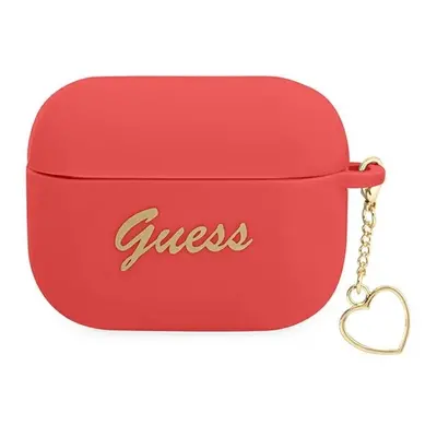 Guess etui do Airpods Pro GUAPLSCHSR czerwona Silicone Heart Charm