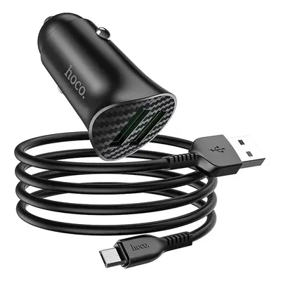 HOCO ładowarka samochodowa 2 x USB QC3.0 18W + kabel Micro USB Farsighted Z39 czarna