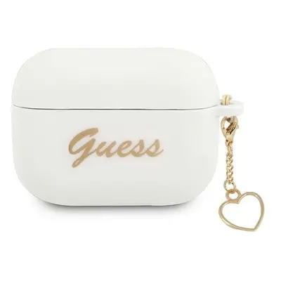 Guess etui do Airpods Pro GUAPLSCHSH białe Silicone Heart Charm