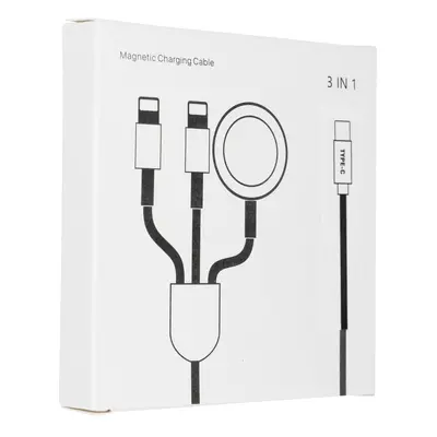 Kabel Typ C 3w1 do iPhone Lightning 8-pin + Typ C 2A + Apple Watch 3W 1A C3169 biały