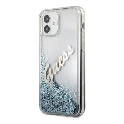 Oryginalne Etui Guess nakładka do iPhone 12 mini 5,4" GUHCP12SGLVSBL niebieski hard case Glitter