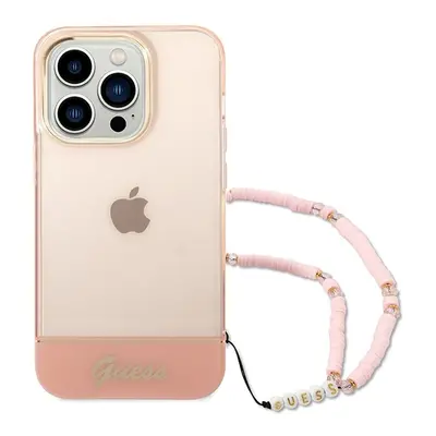 Oryginalne Etui GUESS Hardcase GUHCP14LHGCOHP do iPhone 14 PRO (IML Electro Cam w. Strap Translu