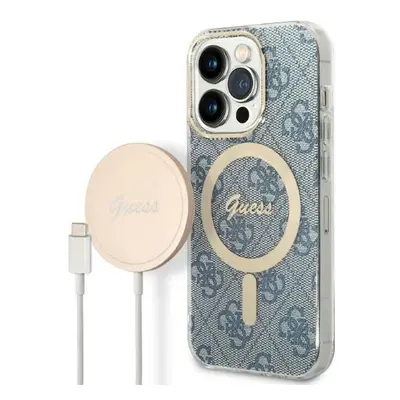 Oryginalny Zestaw GUESS GUBPP14LH4EACSB do iPhone 14 Pro (Bundle Pack Magsafe: Case + Charger / 