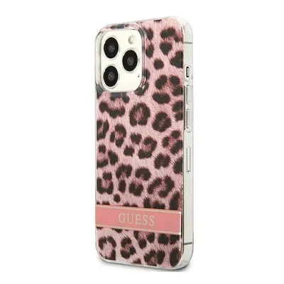 Oryginalne Etui Guess nakładka do IPhone 13 Pro 6,1" GUHCP13LHSLEOP hard case różowa Leopard Ele