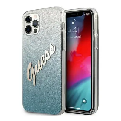 Oryginalne Etui Guess nakładka do iPhone 12 / 12 Pro 6,1" GUHCP12MPCUGLSBL niebieskie hard case 