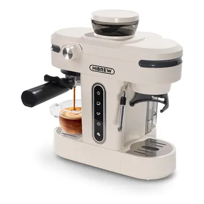 HiBREW H14 Espresso Coffee Machine  20 Bar High Pressure  15-gear Grinder Setting  Pre-brew Func