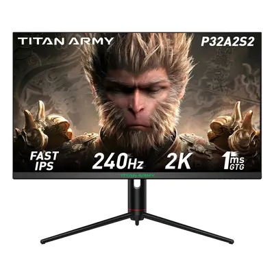 Płaski monitor gamingowy TITAN ARMY P32A2S2 16:9 Fast IPS 2K QHD 240Hz, HDR400, błyskawiczne rea