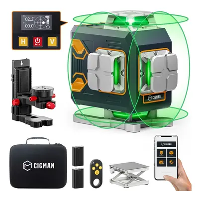 CIGMAN CM-S02 4x360° 16 Lines Laser Level  APP Control  LCD Screen  40H Ultra Running Time