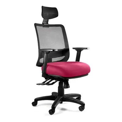 Fotel ergonomiczny do biura, Saga Plus, magenta