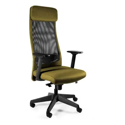 Fotel biurowy, ergonomiczny, Ares Mesh, czarny, khaki