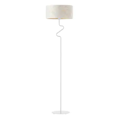 Elegancka lampa stojąca, Moroni marmur, 40x166 cm, biały klosz