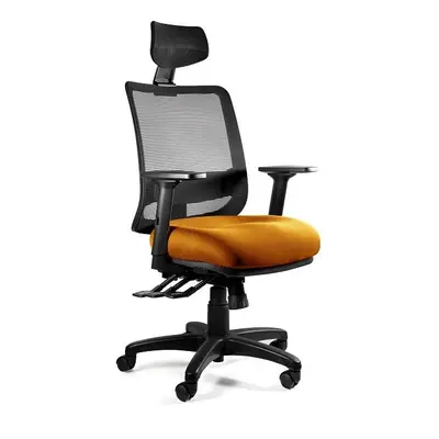 Fotel ergonomiczny do biura, Saga Plus, mandarin