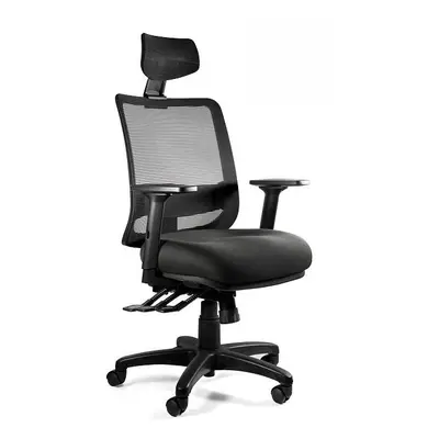 Fotel ergonomiczny do biura, Saga Plus, czarny