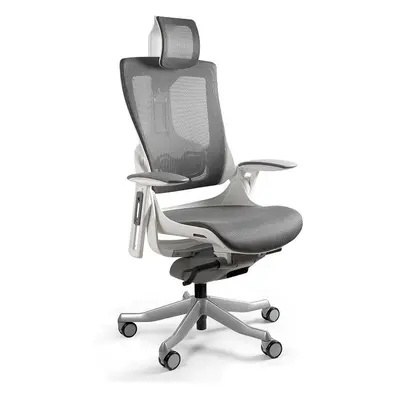 Fotel gabinetowy, ergonomiczny, Wau 2, siatka, NW41, biały, charcoal