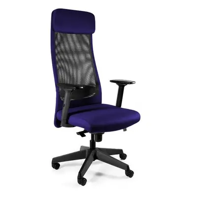 Fotel biurowy, ergonomiczny, Ares Mesh, czarny, navyblue