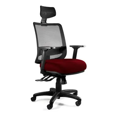 Fotel ergonomiczny do biura, Saga Plus, deepred