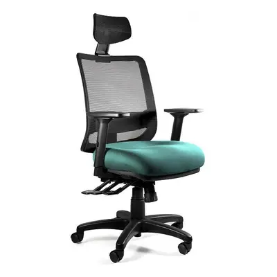 Fotel ergonomiczny do biura, Saga Plus, tealblue