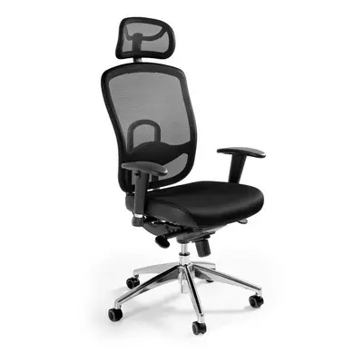 Fotel biurowy, ergonomiczny, mikrosiatka, Vip, czarny