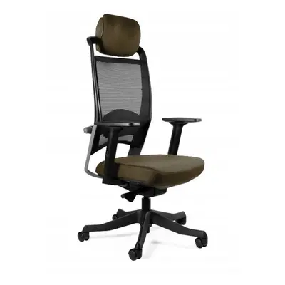 Wysoki fotel ergonomiczny, biurowy, Fulkrum, taupe