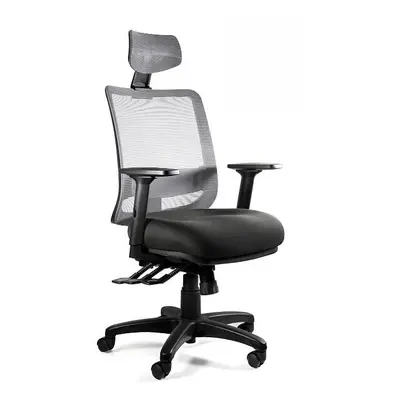 Fotel ergonomiczny do biura, Saga Plus, szary