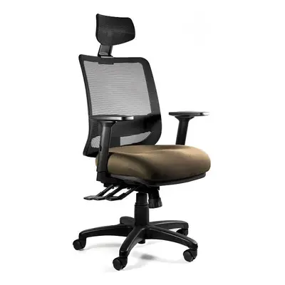 Fotel ergonomiczny do biura, Saga Plus, taupe