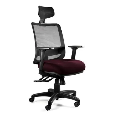 Fotel ergonomiczny do biura, Saga Plus, burgundy